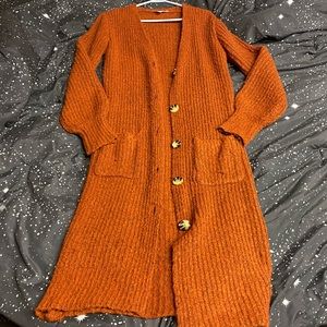 Long Orange / Rust Sweater ~ Cozy, Warm